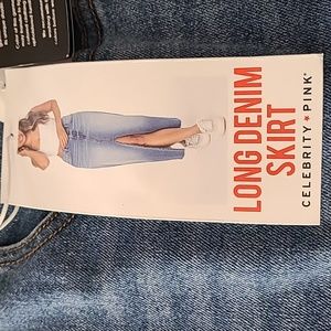 Celebrity pink LONG DENIM SKIRT SIZE 19 IN JUNIOR SIZE